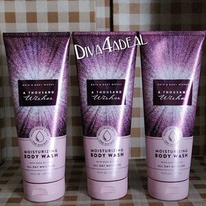 3X Bath & Body Works A Thousand Wishes Moisturizing Body Wash Collection Set